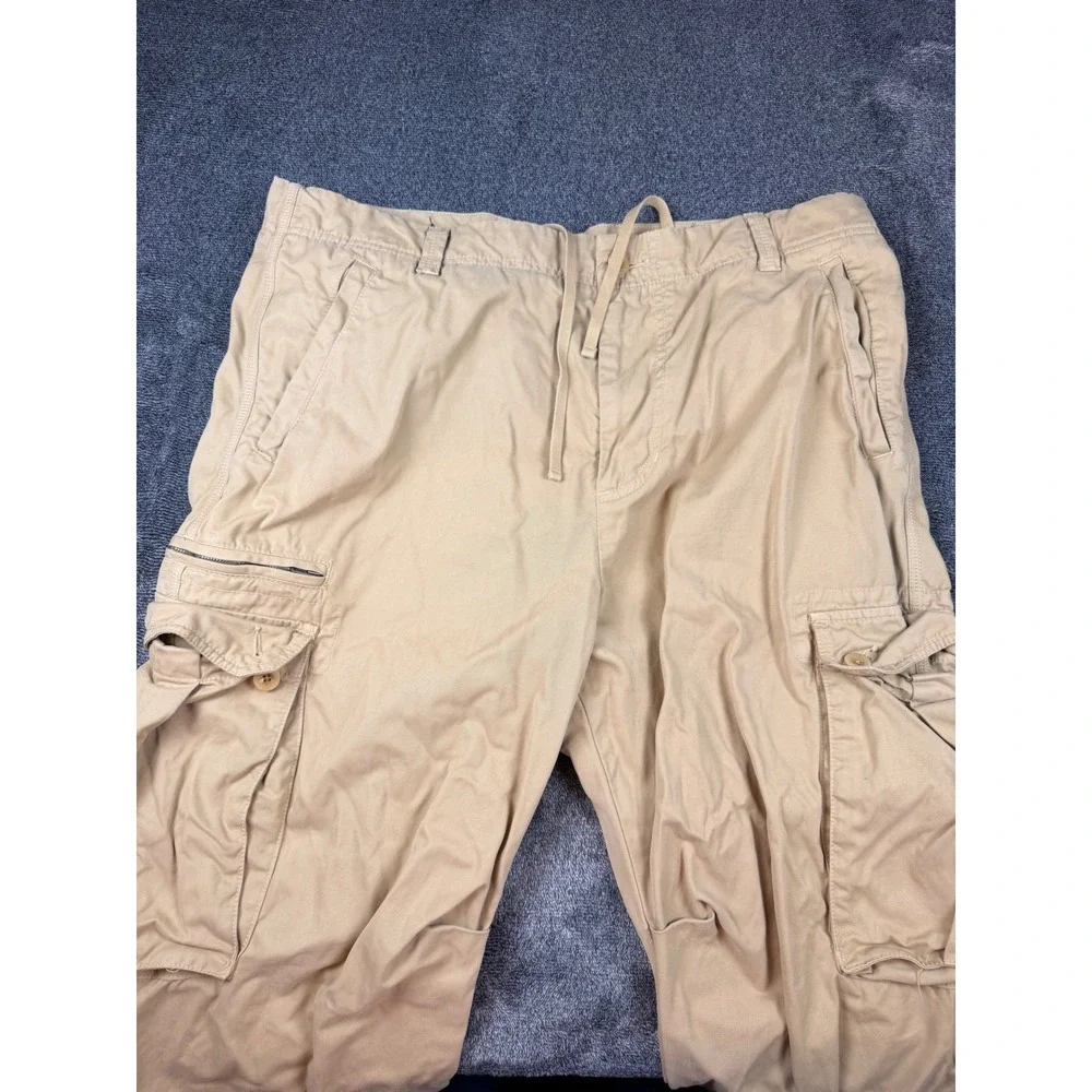 Banana Republic Vintage Y2K Paratrooper Cargo Pants Khaki Tan 38x30 Mens